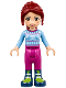 Minifig No: frnd212  Name: Friends Mia - Magenta Trousers, Bright Light Blue Snowflake Sweater Top