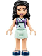 Minifig No: frnd239  Name: Friends Emma - Light Aqua Skirt, Medium Lavender Top with Light Aqua Apron