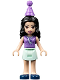 Minifig No: frnd245  Name: Friends Emma - Light Aqua Skirt, Medium Lavender Top and Party Hat