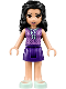 Minifig No: frnd248  Name: Friends Emma - Dark Purple Skirt, Medium Lavender Top, Light Aqua Shoes