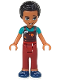 Minifig No: frnd262  Name: Friends Dean - Dark Red Trousers, Dark Turquoise Overalls Top