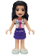 Minifig No: frnd302  Name: Friends Emma - Dark Purple Skirt, White Blouse with ID Card