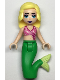 Minifig No: frnd335  Name: Friends Chloe - Dark Pink and White Swimsuit Top, Bright Green Mermaid Hips and Tail