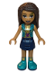 Minifig No: frnd348  Name: Friends Andrea, Dark Blue Skirt, Dark Turquoise Vest and Music Notes Necklace Top
