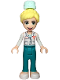 Minifig No: frnd358  Name: Friends Dr. Maria - Dark Turquoise Trousers, White Top