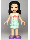 Minifig No: frnd360  Name: Friends Emma - Light Aqua Layered Skirt, White and Light Aqua Top with Coral Flamingo Birds