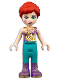 Minifig No: frnd462  Name: Friends Mia - Dark Purple and Gold Top, Dark Turquoise Pants, Dark Purple Boots with Gold Pattern