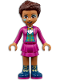 Minifig No: frnd467  Name: Friends Andrea, Magenta Jacket and Skirt, Dark Blue Boots