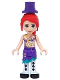 Minifig No: frnd471  Name: Friends Mia - Dark Purple Skirt and Top Hat
