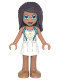 Minifig No: frnd480  Name: Friends Andrea - White Skirt, Dark Turquoise and White Swimsuit, Swim Goggles