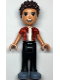 Minifig No: frnd499  Name: Friends River - Sand Blue Shoes, Black Jeans, Red Checkered Shirt with White Undershirt