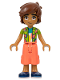 Minifig No: frnd579  Name: Friends Leo - Lime Watermelon Shirt, Coral Cropped Trousers, Dark Blue Shoes
