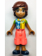 Minifig No: frnd581  Name: Friends Leo - Dark Azure, Yellow, and Lime Shirt, Coral Cropped Trousers, Dark Blue Shoes