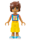 Minifig No: frnd587  Name: Friends Leo - Dark Azure and Coral Hoodie, Yellow Cropped Trousers, Medium Azure Shoes