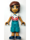 Minifig No: frnd593  Name: Friends Leo - White and Coral Chef Shirt with Sprinkles, Dark Turquoise Cropped Trousers, Dark Blue Shoes