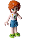 Minifig No: frnd601  Name: Friends Autumn - White Sleeveless Top, Sand Blue  Shorts, Lime Shoes