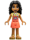 Minifig No: frnd626  Name: Friends Adi - Coral Overalls Skirt, Bright Light Yellow Shirt, Gold Sandals