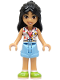 Minifig No: frnd658  Name: Friends Liann - White Blouse, Coral Shirt, Bright Light Blue Shorts, Lime Shoes