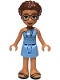 Minifig No: frnd679  Name: Friends Olivia (Adult) - Bright Light Blue Dress, Black Sandals