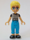 Minifig No: frnd688  Name: Friends Olly - Black and White Mesh T-Shirt, Dark Azure Trousers, Black Shoes