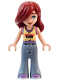 Minifig No: frnd695  Name: Friends Paisley - Bright Light Yellow and Medium Lavender Tank Top, Sand Blue Trousers Bell-Bottoms, Medium Lavender Shoes