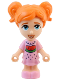 Minifig No: frnd698  Name: Friends Ella - Micro Doll, Bright Pink Watermelon Dress