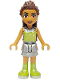 Minifig No: frnd708  Name: Friends Andrea (Adult) - Flat Silver Skirt, Lime Halter Top and Boots