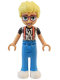 Minifig No: frnd716  Name: Friends Olly - White Shirt with Black Stripes, Coral Suspenders, Dark Azure Trousers, White Shoes