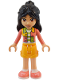 Minifig No: frnd717  Name: Friends Liann - Coral Jacket, Bright Light Orange Shorts, Coral Shoes