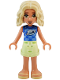Minifig No: frnd730  Name: Friends Nova - Blue Shirt with Classic Space Logo, Yellowish Green Shorts, Bright Light Yellow Sandals