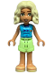 Minifig No: frnd739  Name: Friends Nova - Medium Azure Sleeveless Hoodie, Yellowish Green Shorts, Bright Light Yellow Sandals