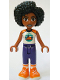 Minifig No: frnd758  Name: Friends Jamila - White Sleeveless Top with Tent, Dark Purple Trousers, Orange Shoes