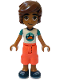 Minifig No: frnd759  Name: Friends Leo - White T-Shirt with Tent, Coral Cropped Trousers, Dark Blue Shoes