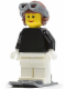 Minifig No: fst014  Name: FIRST LEGO League (FLL) Climate Connections Skier Female Black Top, Reddish Brown Aviator Cap