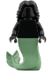 Minifig No: fst056  Name: Figurehead - Black Torso, Head, and Hair, Sand Green Mermaid Tail