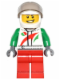Minifig No: game014  Name: Octan - Jacket with Red and Green Stripe, Red Legs, White Helmet, Trans-Black Visor, Crooked Smile and Laugh Lines
