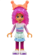 Minifig No: gdh008  Name: Gabby - Striped Shirt and Layered Skirt over Magenta Leggings, Satin-Dark Pink Hair