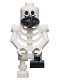 Minifig No: gen094  Name: Skeleton with Standard Skull, Scarf, Bent Arms and Short Black Leg
