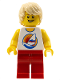 Minifig No: gen139a  Name: Surfer, Red Legs, Tan Hair