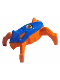 Minifig No: hf013  Name: Hero Factory Jumper 5 (Blue Top / Orange Base)