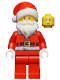 Minifig No: hol110  Name: Santa, Red Legs, Fur Lined Jacket with Button, Glasses