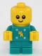 Minifig No: hol121  Name: Baby - Dark Turquoise Body with Moose and Snowflakes and Yellow Hands