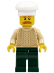 Minifig No: hol129  Name: Chef - Tan Knit Sweater, Dark Green Legs, Bushy Moustache