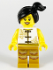 Minifig No: hol176  Name: Woman, Lion Dance, White Shirt, Gold Legs with Fringe