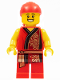 Minifig No: hol179  Name: Lion Dance Musician, Red Head Wrap, Smile, Red Robe with Gold Dragon