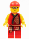 Minifig No: hol180  Name: Lion Dance Musician, Red Head Wrap, Glasses, Red Robe with Gold Dragon