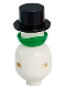 Minifig No: hol202  Name: Snowman - Black Top Hat, Green Ninja Face Scarf