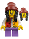 Minifig No: hol308  Name: Child - Girl, Red and Bright Light Orange Jacket, Medium Lavender Short Legs, Dark Red Beanie with Black Hair