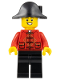 Minifig No: hol321  Name: Lunar New Year Parade Participant - Male, Red Tang Shirt, Black Legs, Pirate Bicorne Hat