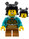Minifig No: hol371  Name: Child - Girl, Dark Turquoise Cheongsam Bolero Shrug, Medium Nougat Short Legs, Black Hair with Buns